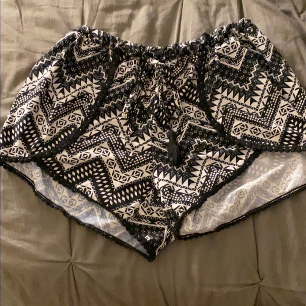 Black and white shorts